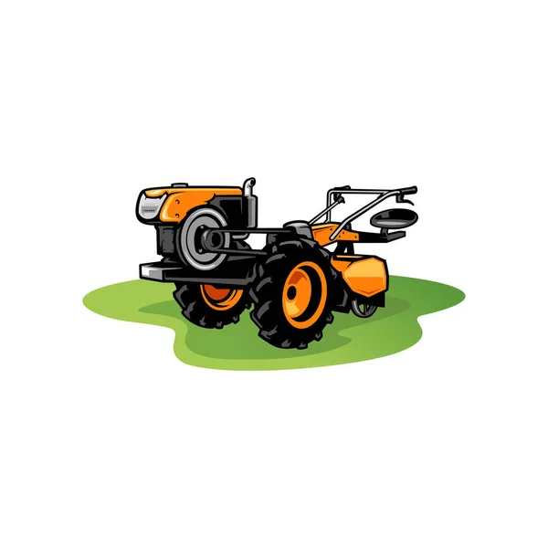 Vektorová Ilustrace Barevného Farmářského Traktoru Bílém Pozadí — Stockový vektor