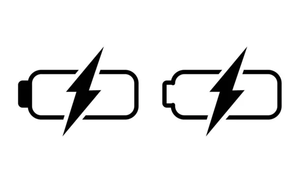 Dos Baterías Rayo Perno Logotipos — Vector de stock