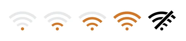 Wifi Conexión Vector Icono Símbolos Sobre Fondo Blanco Panorámico — Vector de stock