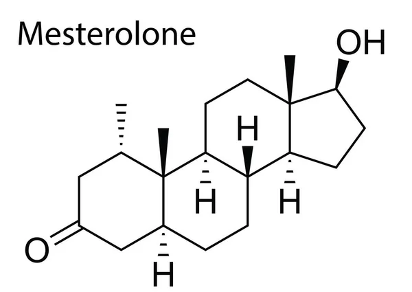 Vector Estructura Química Mesterolone Esteroide Anabólico Androgénico — Vector de stock