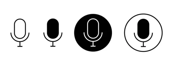 Vector Pack Microphone Icons White Background — Stock Vector