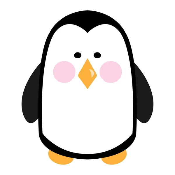Illustrazione Vettoriale Modificabile Simpatico Pinguino Sfondo Bianco — Vettoriale Stock