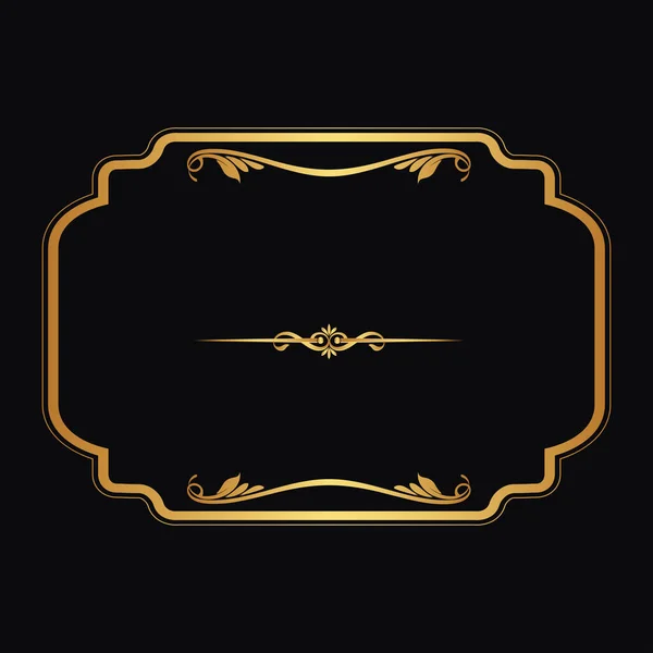 Винтажный Декоративный Стиль Рамки Свадебных Приглашений Черном Фоне Векторный Логотип — стоковый вектор