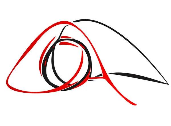 Vector Líneas Circulares Simples Rojas Negras — Vector de stock