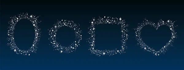 装飾要素のための星のパターンの様々な形状のベクトルイラスト Onblue Sky — ストックベクタ