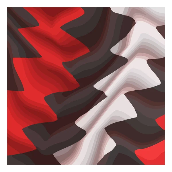 Motif Zigzag Tissu Avec Une Combinaison Rouge Noir Blanc — Image vectorielle