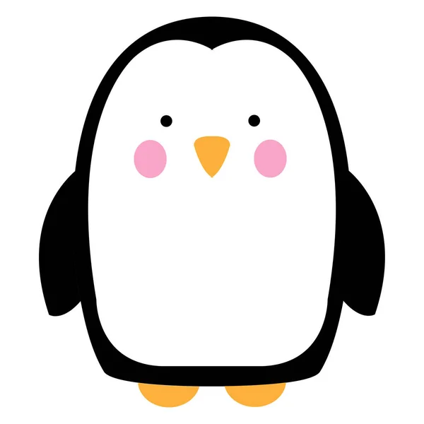 Vue Verticale Pingouin Sur Fond Isolé — Image vectorielle
