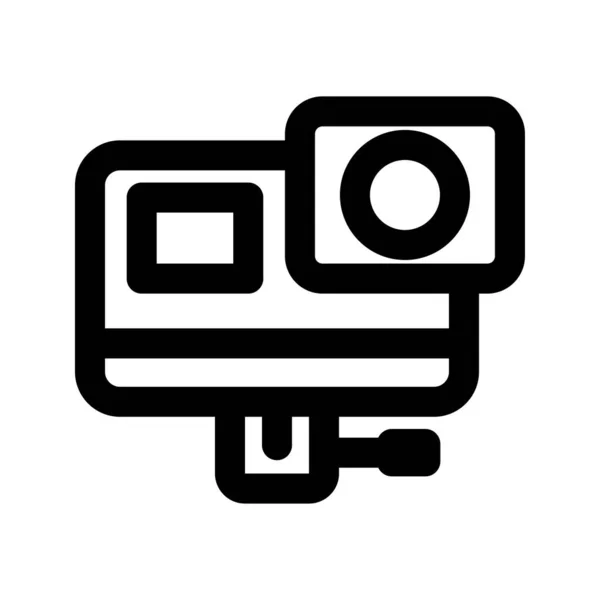 Vettore Una Macchina Fotografica Web Icona Monitor Uno Sfondo Bianco — Vettoriale Stock