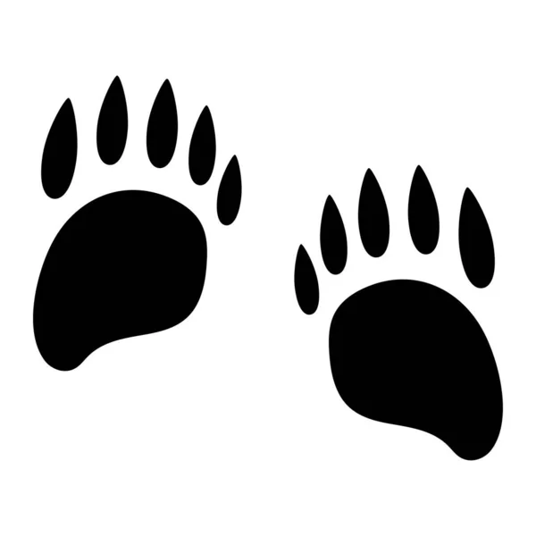 Vector Illustration Panda Footprint Isolated White Background — Stock Vector