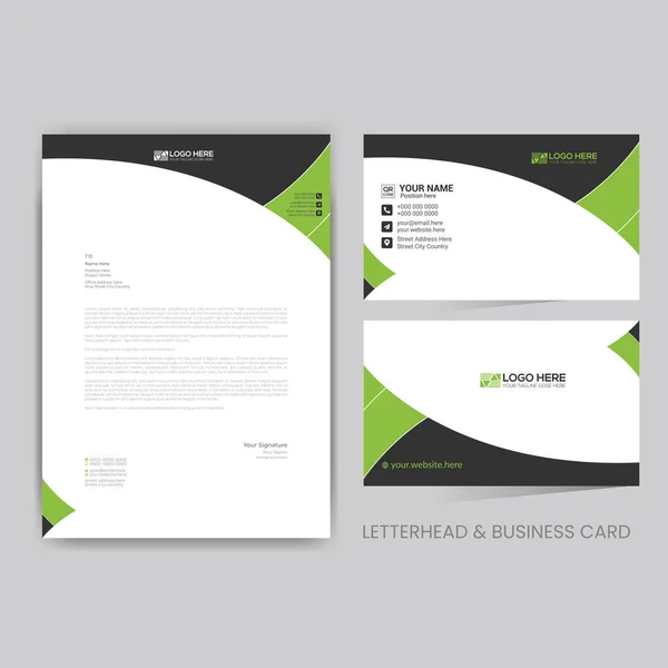 Vector Letterhead Business Card Template Design Minimalist Style — Stock Vector