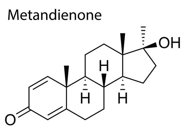 Vector Estructura Química Metandienone Esteroide Anabólico Androgénico — Vector de stock