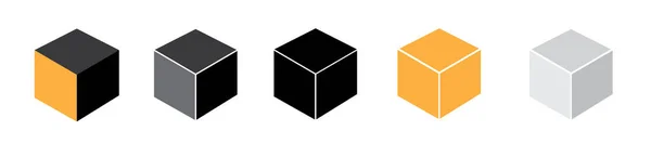 Uma Ilustração Vetorial Conjunto Cinco Ícones Cubo — Vetor de Stock