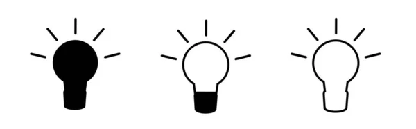 Pack Light Bulb Icons White Background — Stock Vector