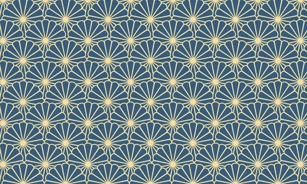 Patrón Azul Forma Bivalvo Con Contorno Dorado — Archivo Imágenes Vectoriales