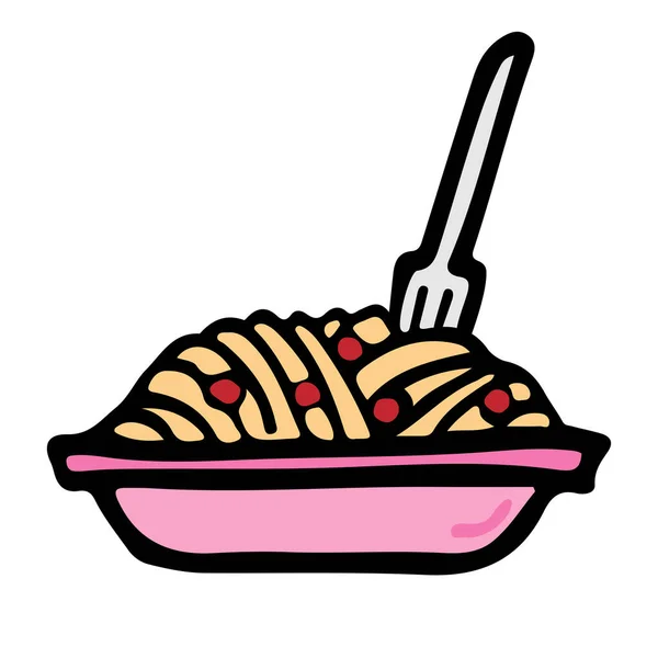 Vector Illustration Noodles Icon Image Clip Art — Stock Vector