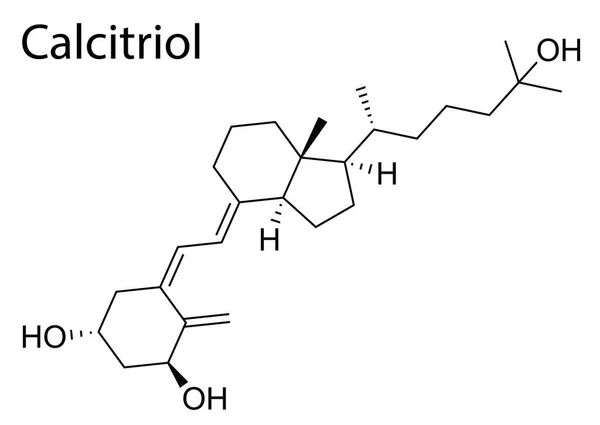 Vector Estructura Molecular Del Esteroide Humano Calcitriol — Vector de stock