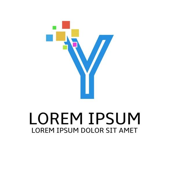 Illustration Blue Shape Logo Isolated White Background — Stock Vector