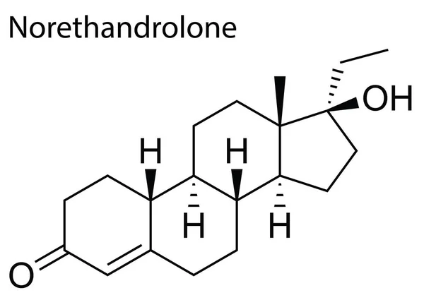 Vector Estructura Química Norethendrolone Esteroide Anabólico Androgénico — Vector de stock