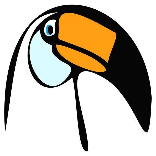 Toco鸟脸的最小矢量设计 拉古斯托斯鸟脸 — 图库矢量图片