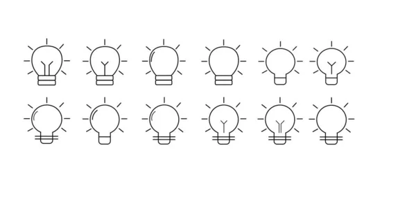 Různé Žárovky Izolované Bílém Pozadí — Stockový vektor