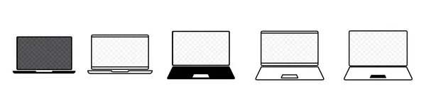 Панорамный Векторный Набор Различных Конструкций Ноутбуков — стоковый вектор