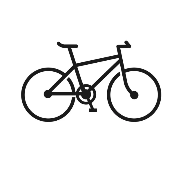 黑色自行车图标 白色可编辑背景上的自行车矢量 — 图库矢量图片