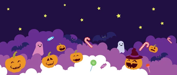 Illustration Halloween Background Party Invitation — Stock Vector
