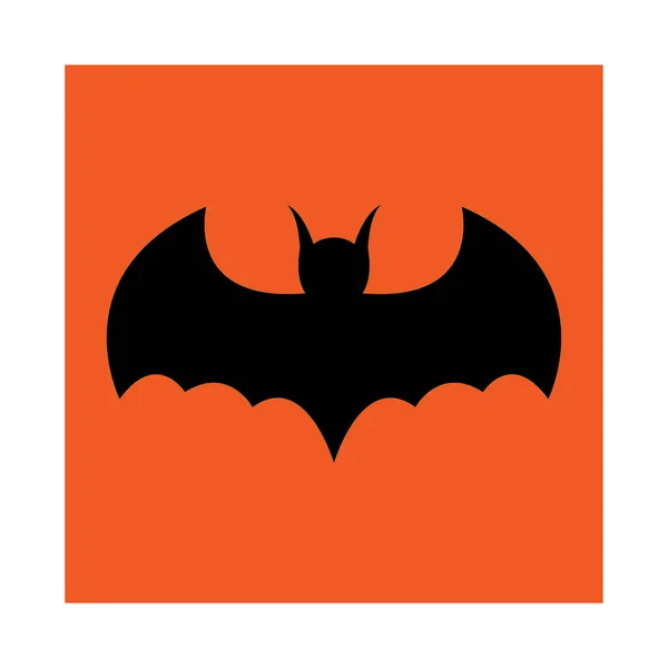 Una Ilustración Icono Murciélago Halloween Aislado Sobre Fondo Naranja — Archivo Imágenes Vectoriales