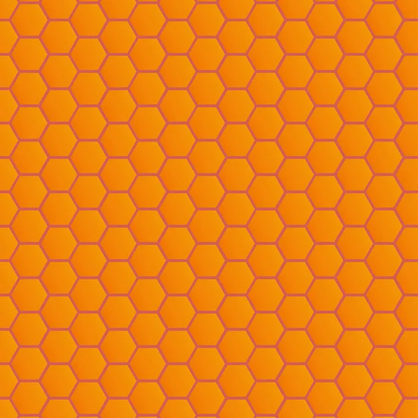 六边形橙色蜂窝状无缝图案 — 图库矢量图片