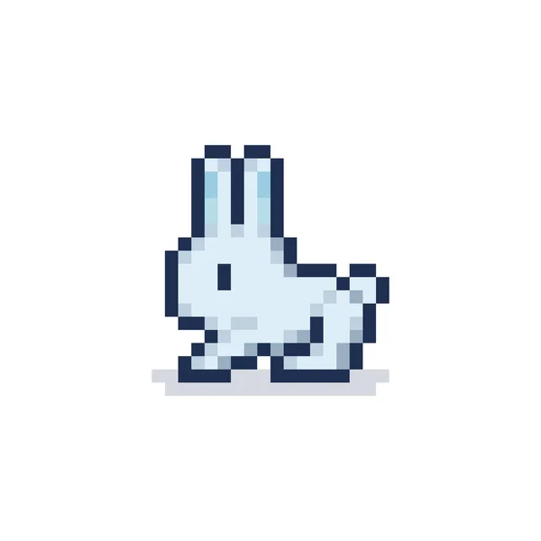 Vettore Simpatico Coniglietto Pixel Art Sfondo Bianco — Vettoriale Stock