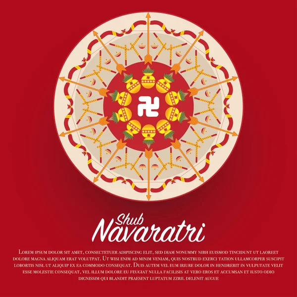 Vector Mandala Design Navaratri Post — Stock Vector