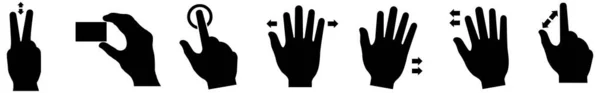 白色背景上孤立的手标识的黑暗轮廓 — 图库矢量图片