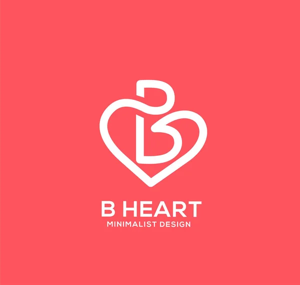 Letter Heart Shaped Logo Red Background Brand Vector Icon — Stock Vector