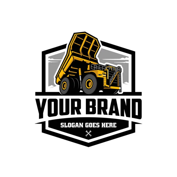 Logotipo Marca Una Empresa Contracción Con Máquina Pesada — Vector de stock