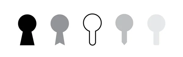 Vector Illustration Keyhole Icons Door Lock Shape Logos — Stock Vector