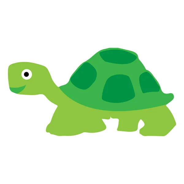 Een Vector Illustratie Van Een Schattige Schildpad Geïsoleerd Een Witte — Stockvector