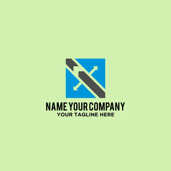 Unique Logo Design Company Use Isolated Green Background — Stock Vector
