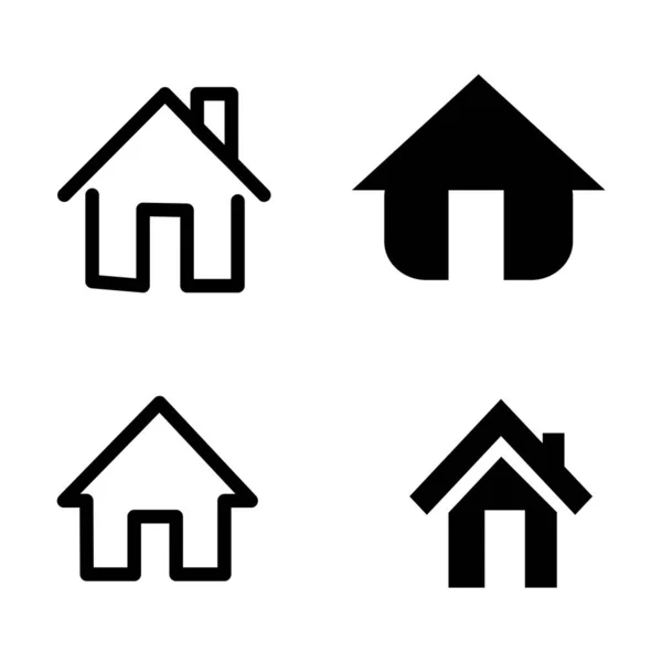 Editable Vector Set House Icons White Background — Stock Vector