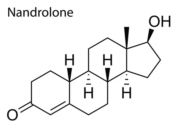 Vector Estructura Química Nandrolona Esteroide Anabólico Androgénico — Vector de stock
