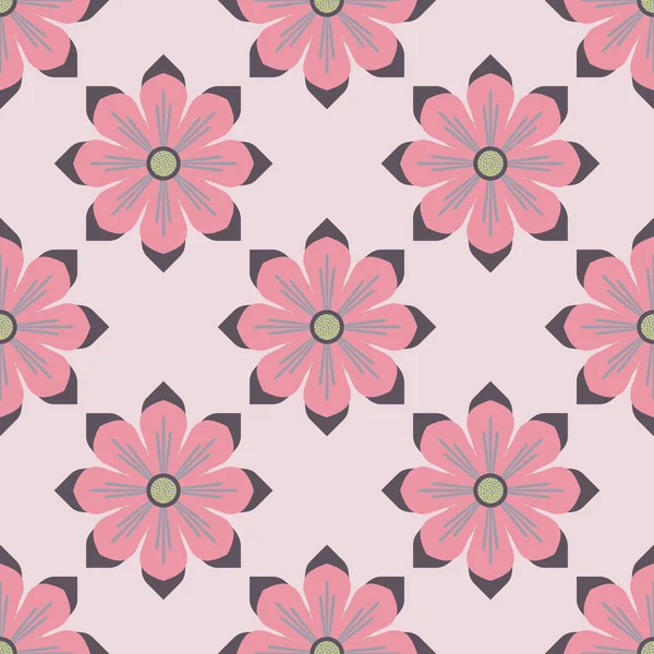 Fiore Senza Cuciture Pattern Texture Sovrapposizioni Colori Rosa — Vettoriale Stock