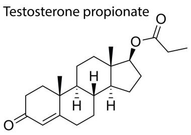 Testosteron propionat anabolik-androjenik steroidin kimyasal yapısının bir vektörü