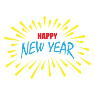 Beyaz bir arkaplanda Mutlu Yıllar vektörü