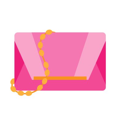 Beyaz arka plan üzerinde göz kamaştırıcı bir pembe çanta vektörü