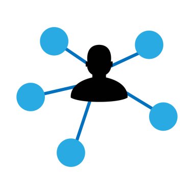 Beyaz arkaplanda izole edilmiş bir iş bağlantı simgesinin vektör illüstrasyonu.