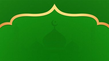 Bir vektör çizimi İslami Cami 'nin yeşil arka planı