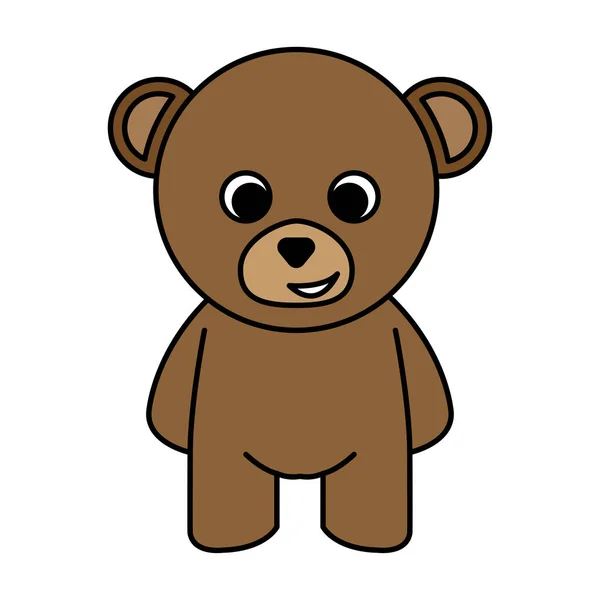 Ein Vertikaler Vektor Eines Braunen Teddybären Über Dem Weißen Hintergrund — Stockvektor