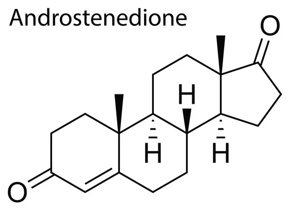 Vector Estructura Molecular Del Esteroide Humano Androstenedione — Vector de stock
