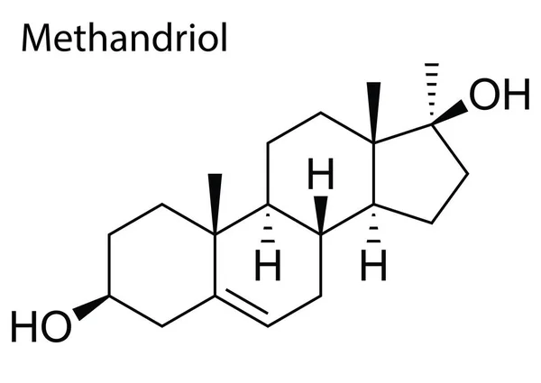 Een Vector Van Chemische Structuur Van Methandriol Anabool Androgene Steroïde — Stockvector
