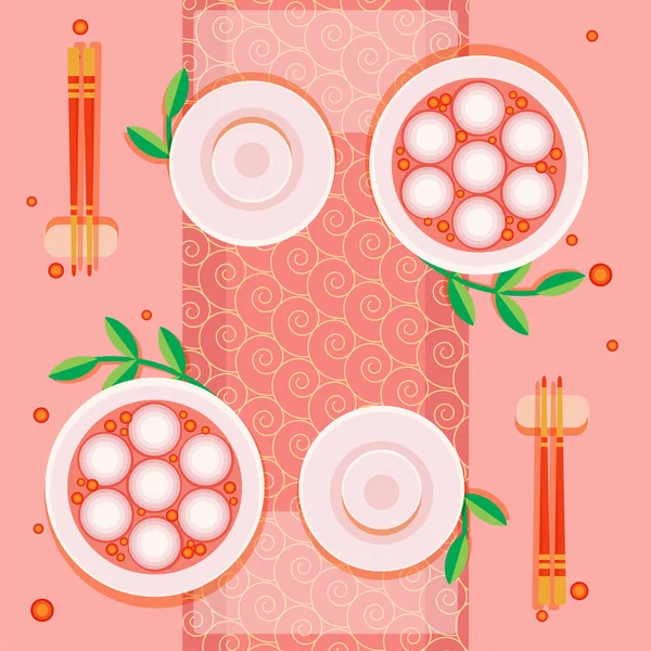 Een Vector Illustratie Van Chinese Voedsel Pictogrammen Met Levendige Kleuren — Stockvector