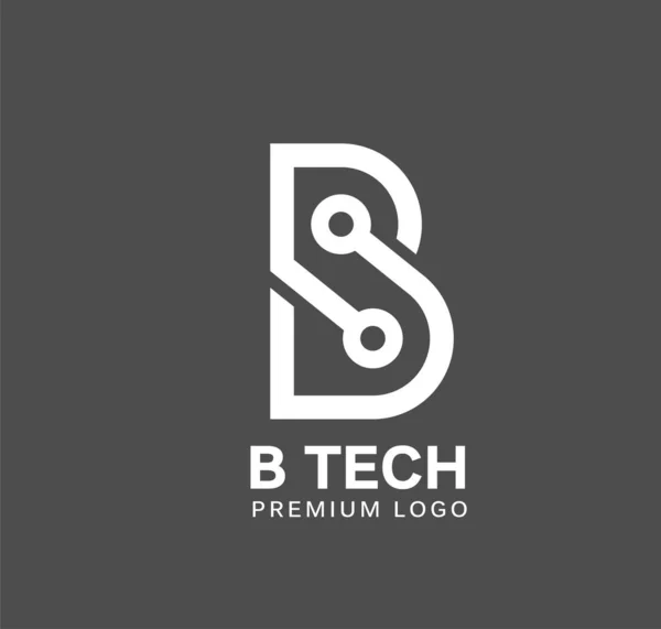 文字Bは灰色の背景にロゴを設計 ブランドベクトルアイコン — ストックベクタ